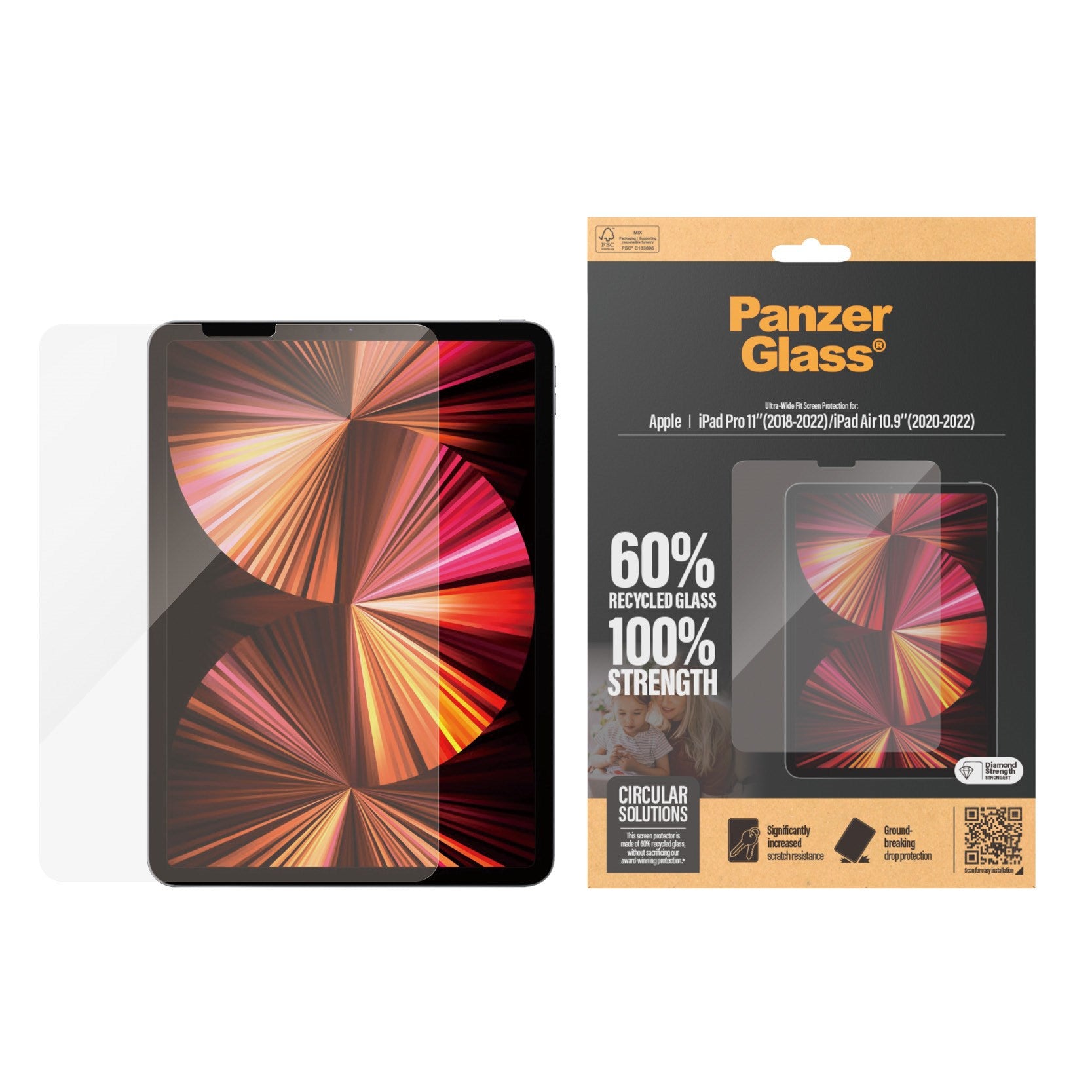 PanzerGlass® Screen Protector iPad Pro 11'' (2018-2022) | iPad Air 10.9'' (2020, 2022) | Ultra-Wide Fit
